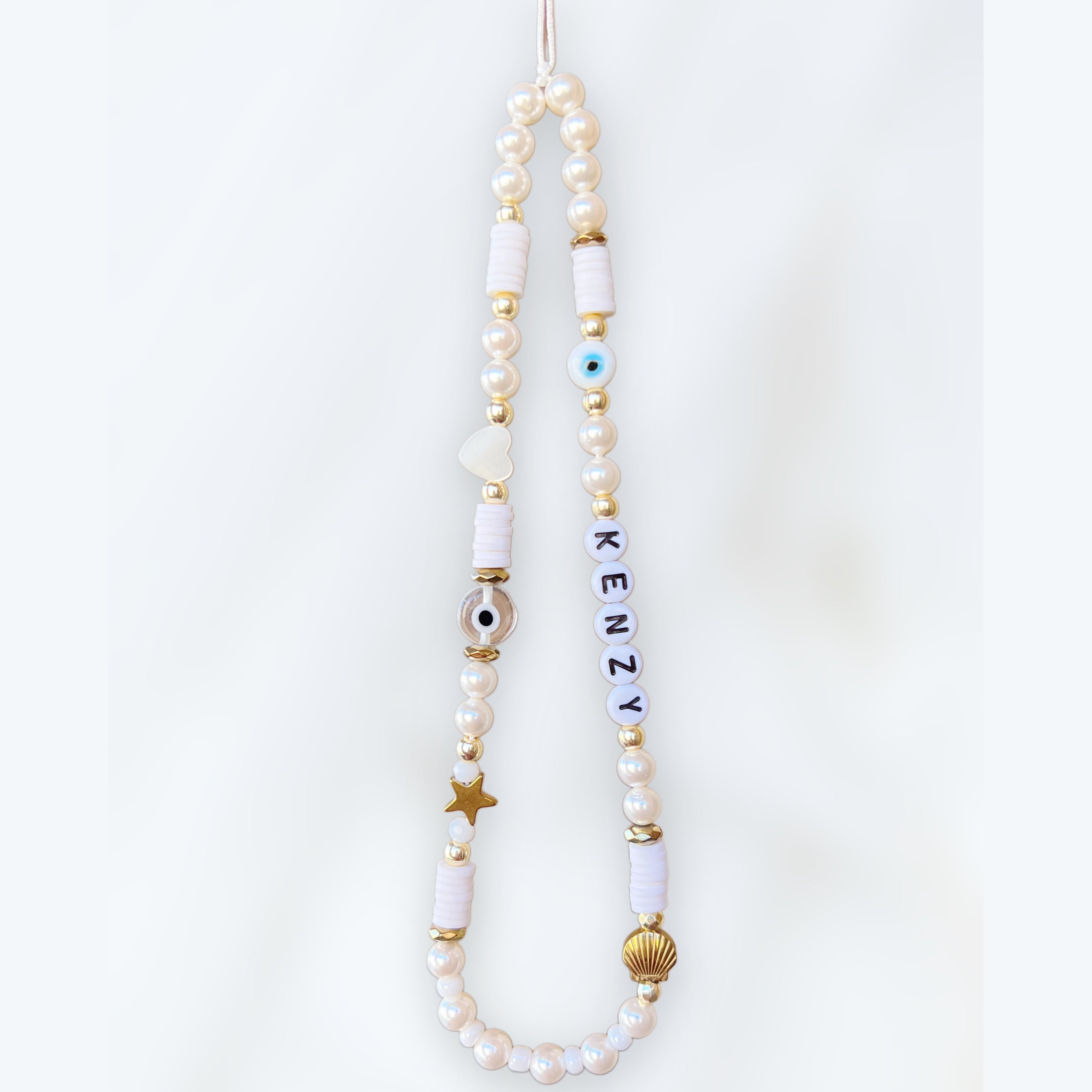 White Pearly Phone Charm