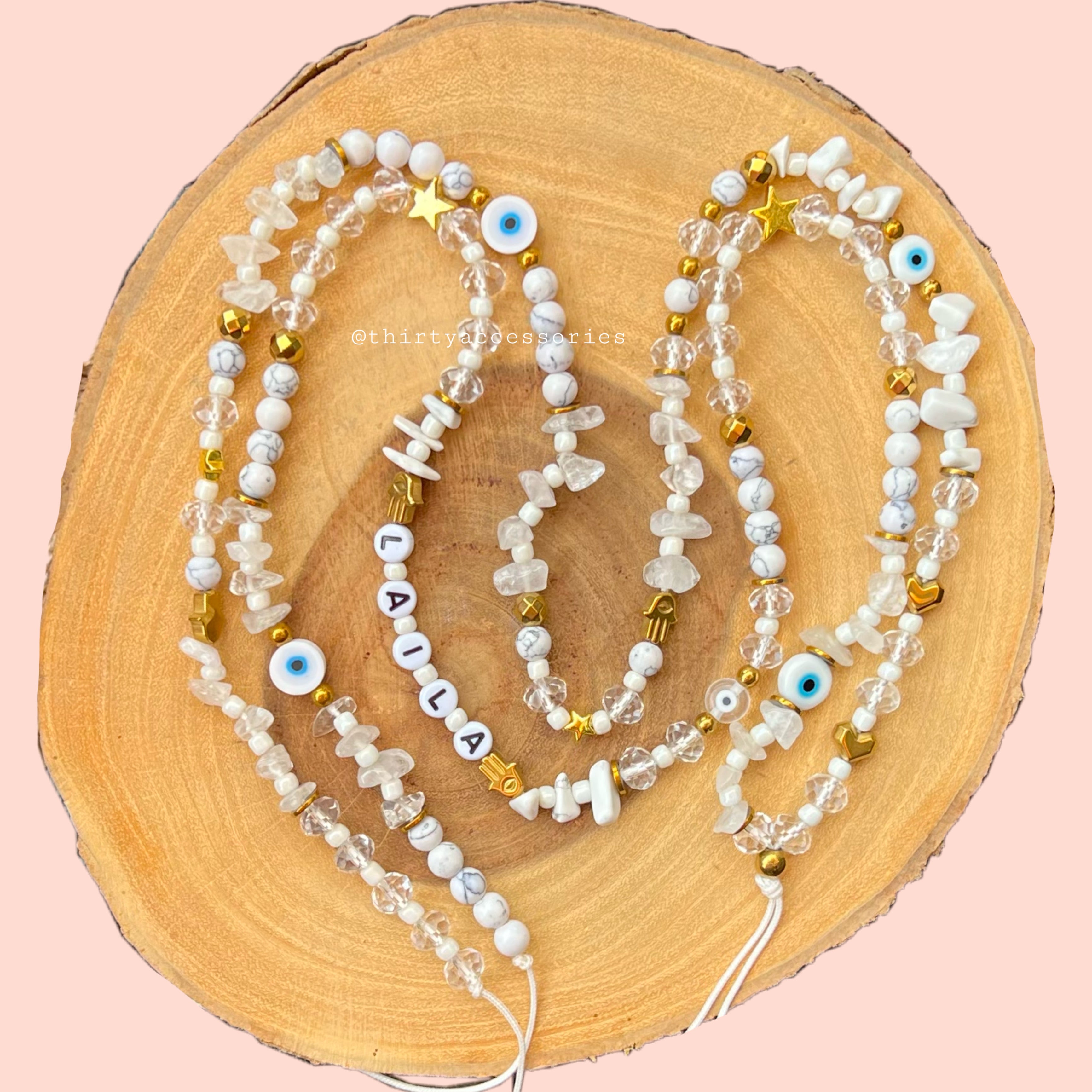 White Marble Mobile Chain